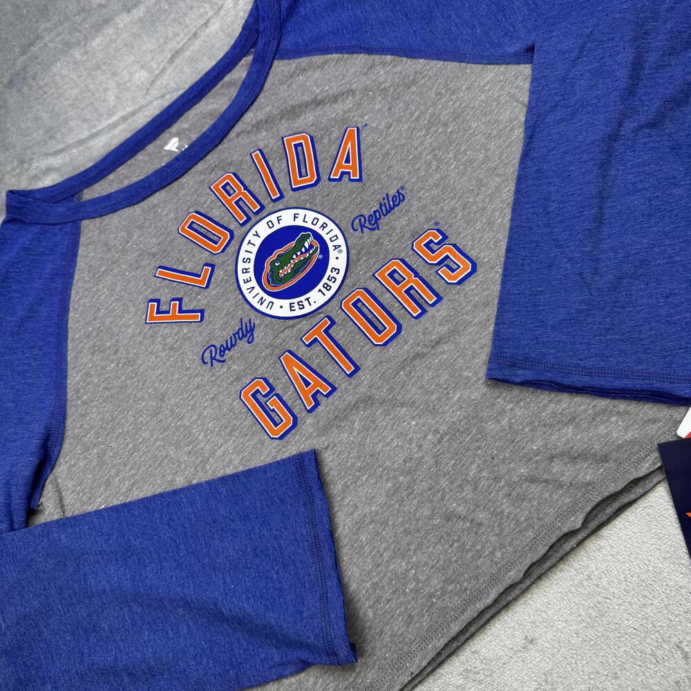 Florida Gators Shirt Womens XL Blue Gray College Football Fanatics Cropped